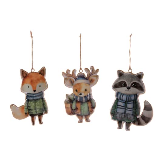Melrose 6" Winter Animal Iron Ornaments Set
